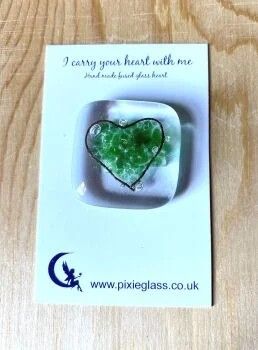 Green pebble heart