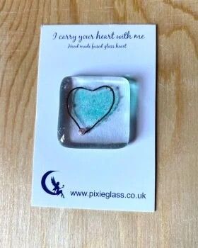 Teal pebble heart