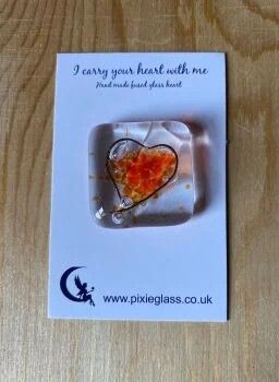 Orange pebble heart
