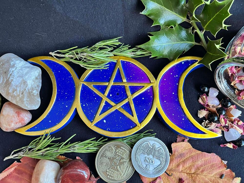 Triple Moon Incense holder