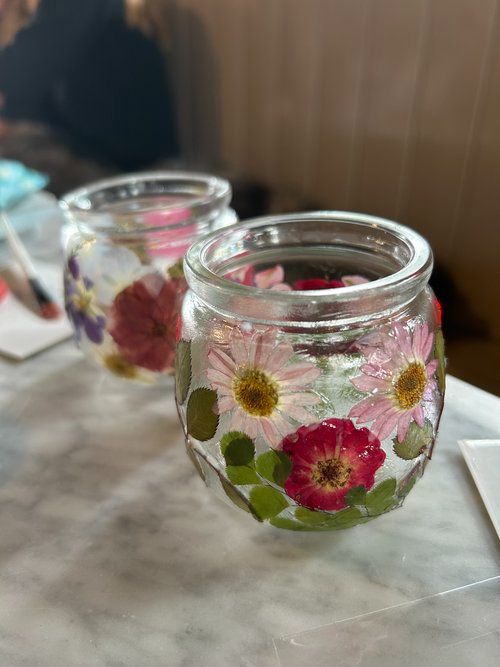 Pressed Flower Lantern Jars
