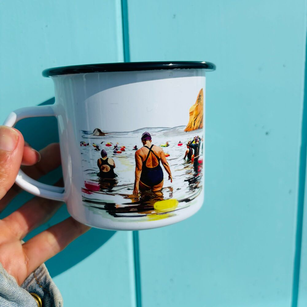 Wild Swimming Enamel Mug – 12oz
