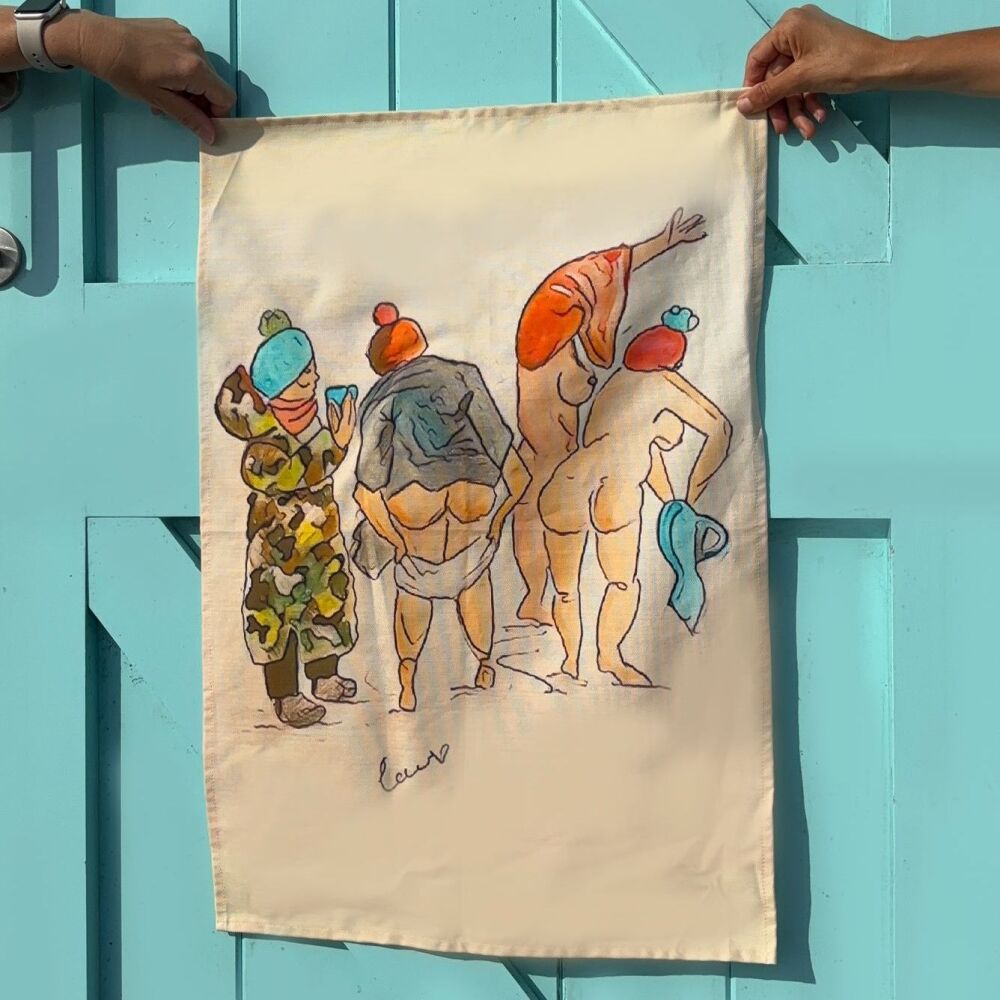 Wild Swim Dress Scene Tea Towel