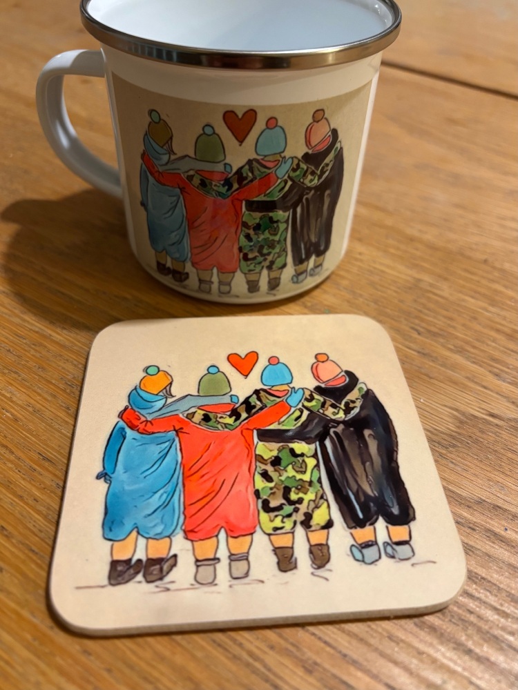 Lifeline dryrobe friends mug and coaster set