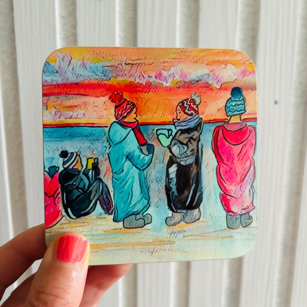 Tea by the sea coaster