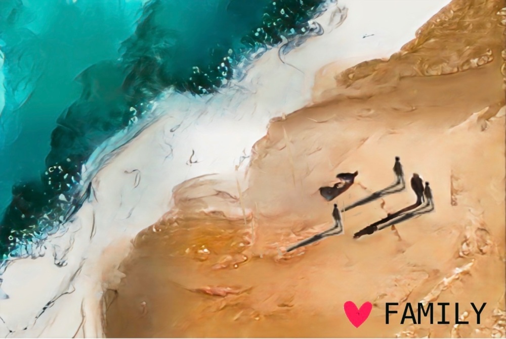 Family Ariel view print