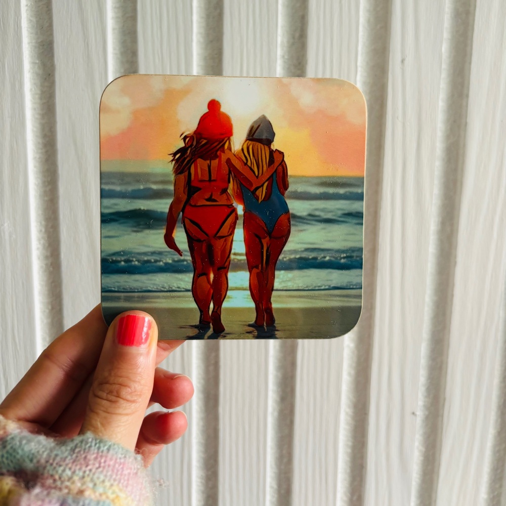 Wild swimming bestie coaster