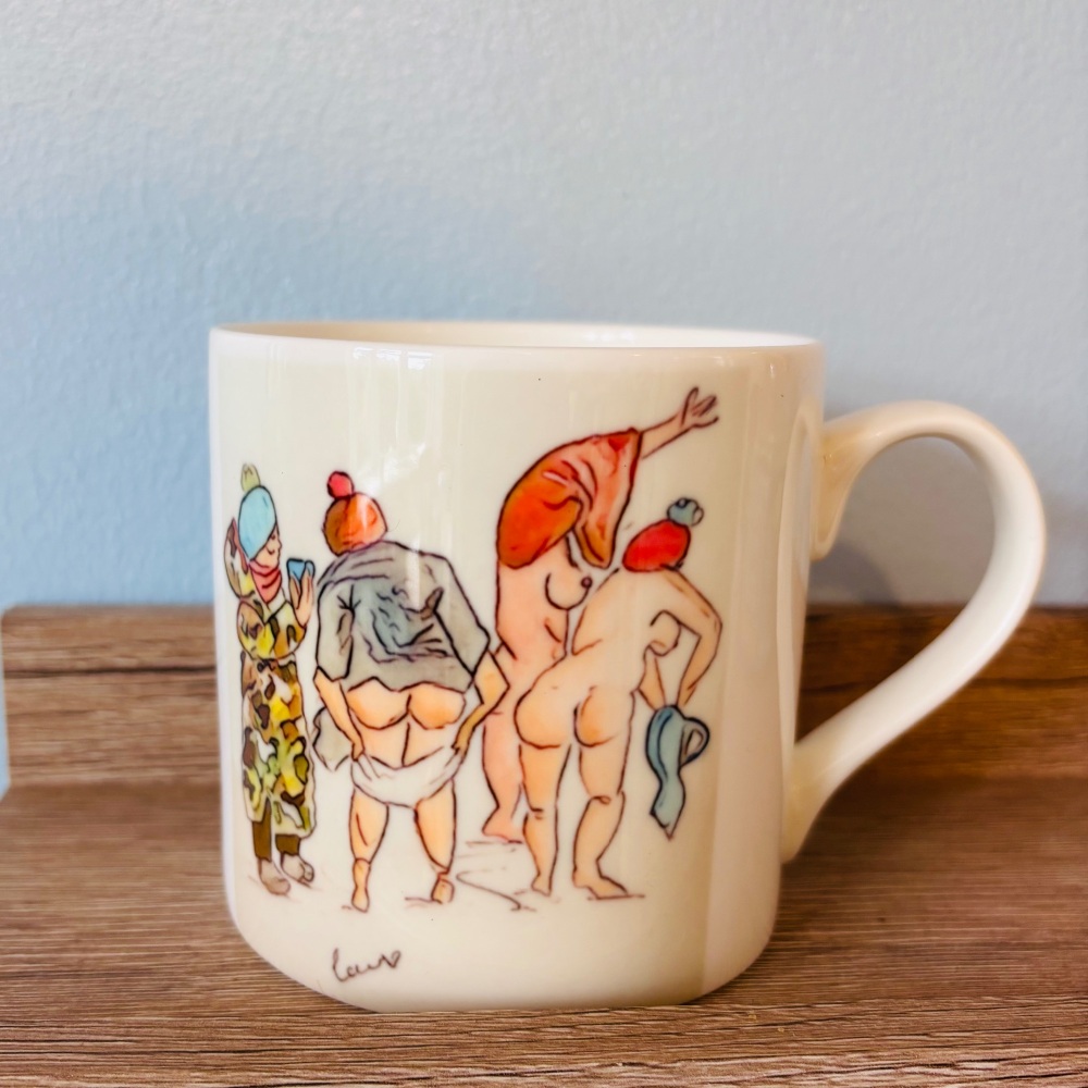 Dress scene bone china wild swim mug