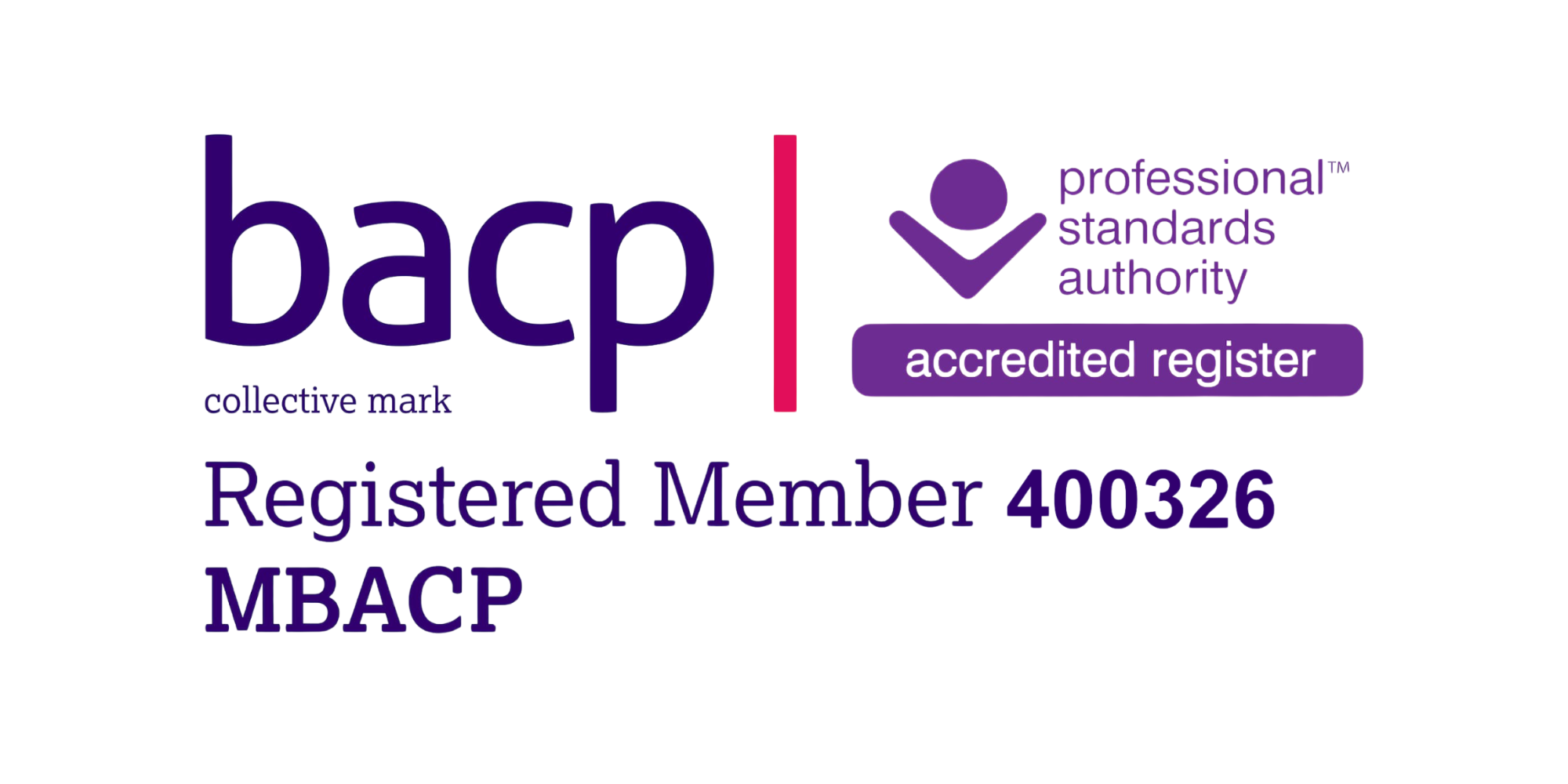 BACP Logo and Registered Member Number