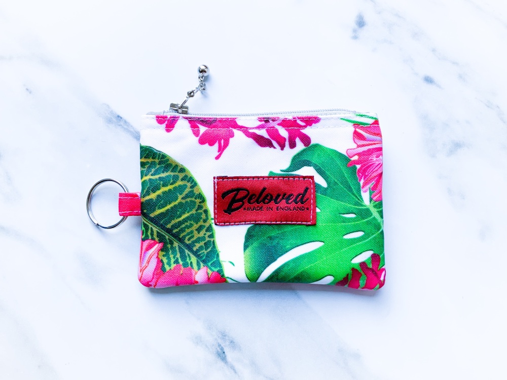 Cerise Hibiscus key purse