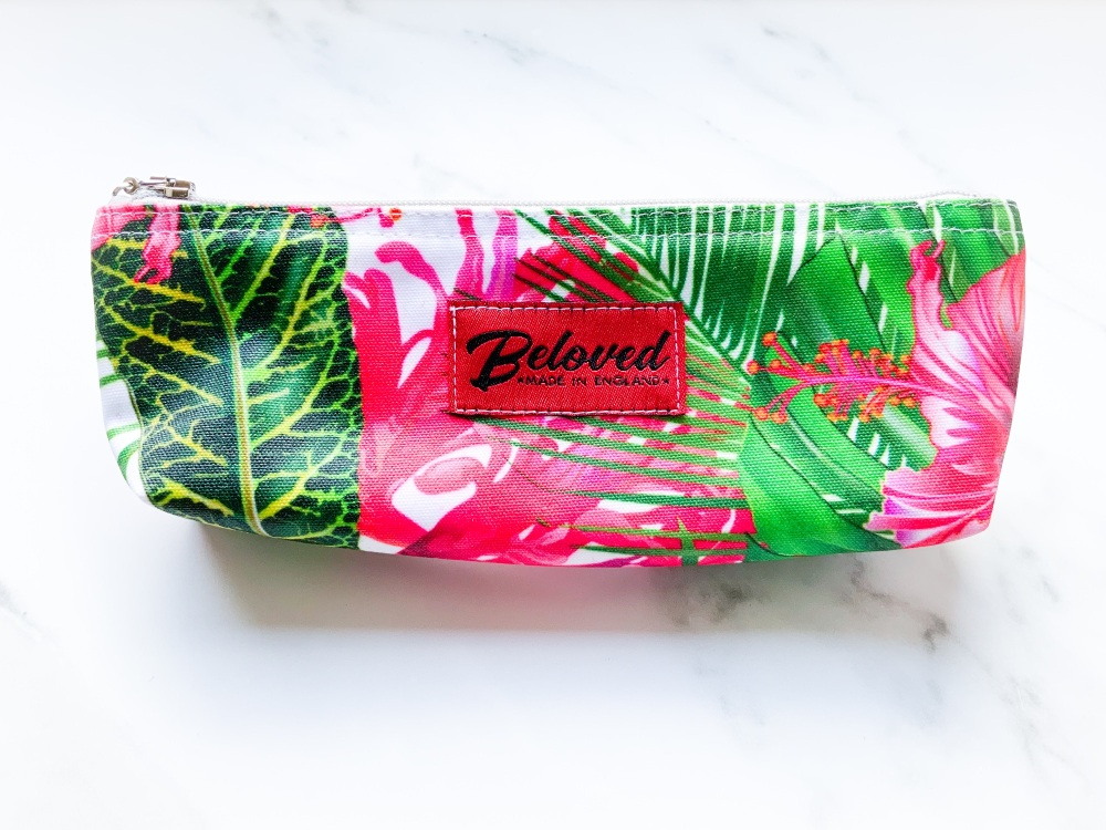 Cerise hibiscus skinny cosmetic bag