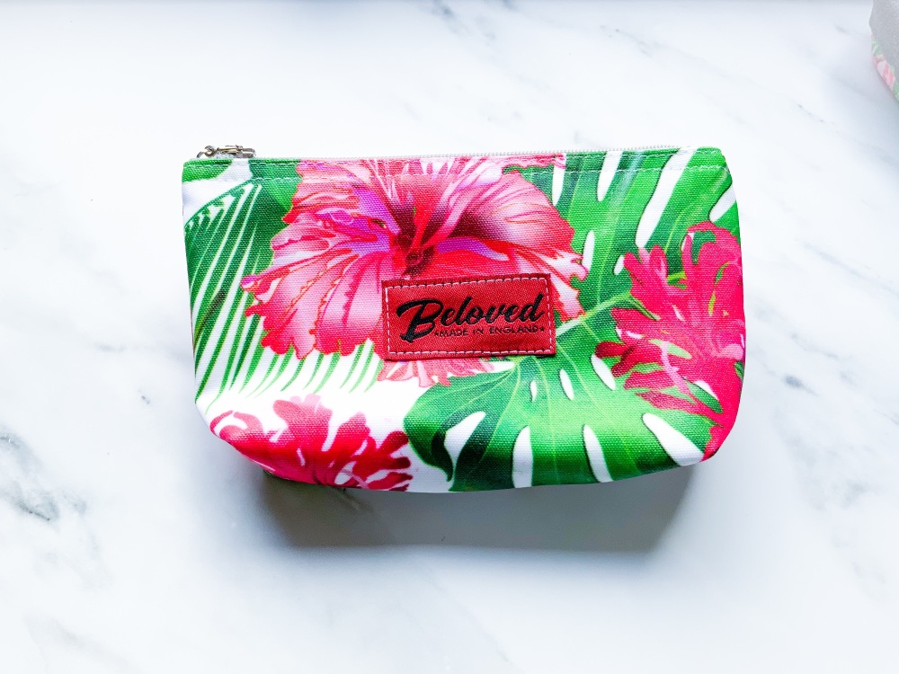 Cerise hibiscus small cosmetic bag