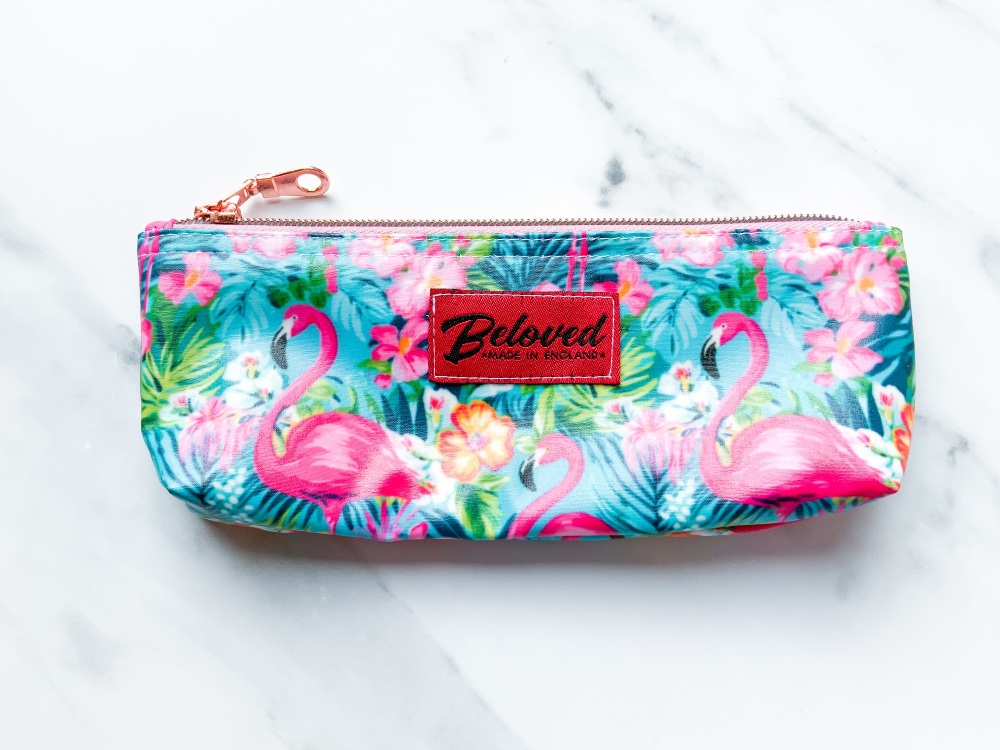 Flamingo skinny cosmetic bag