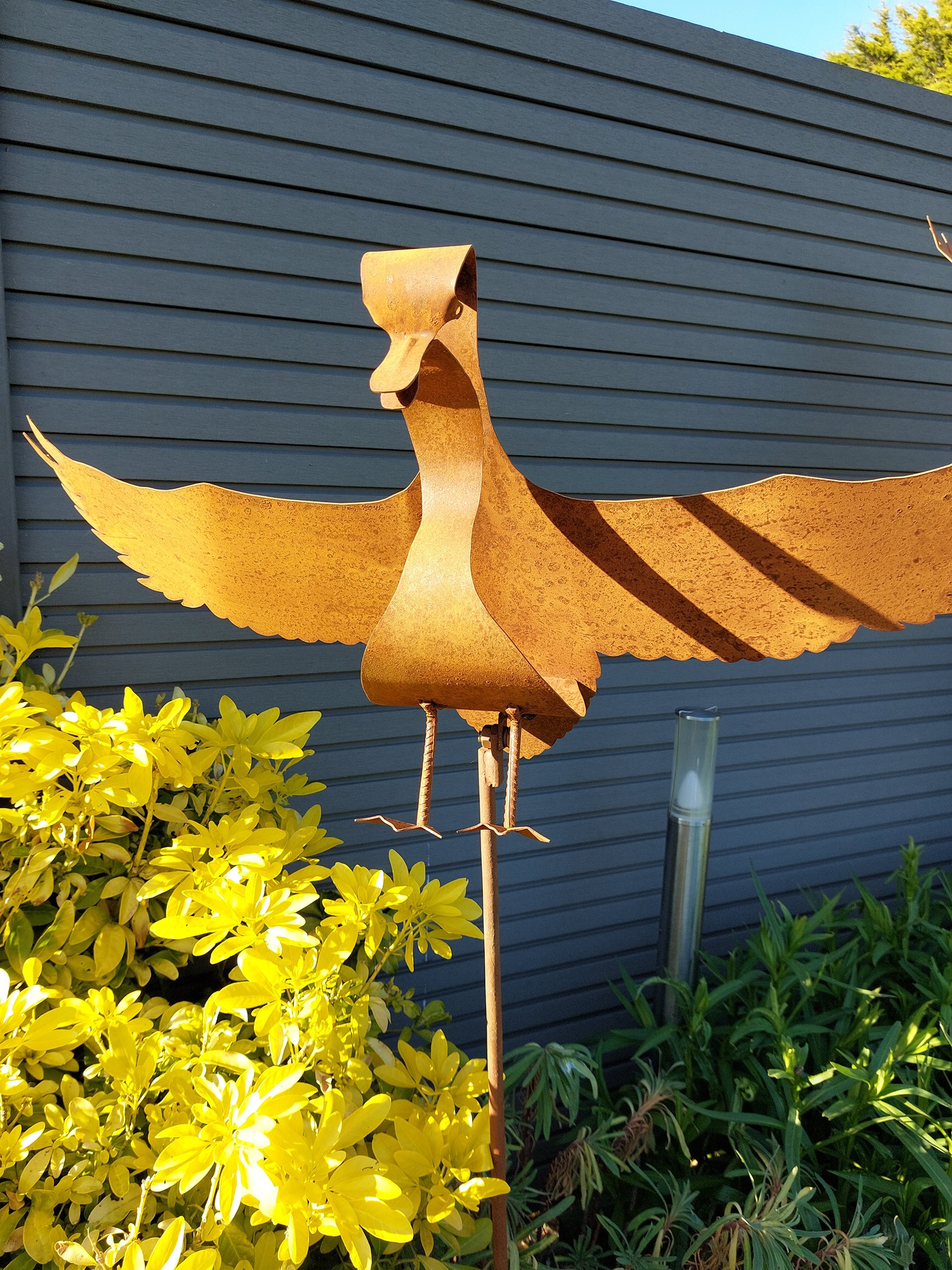 image of our corten steel flying duck