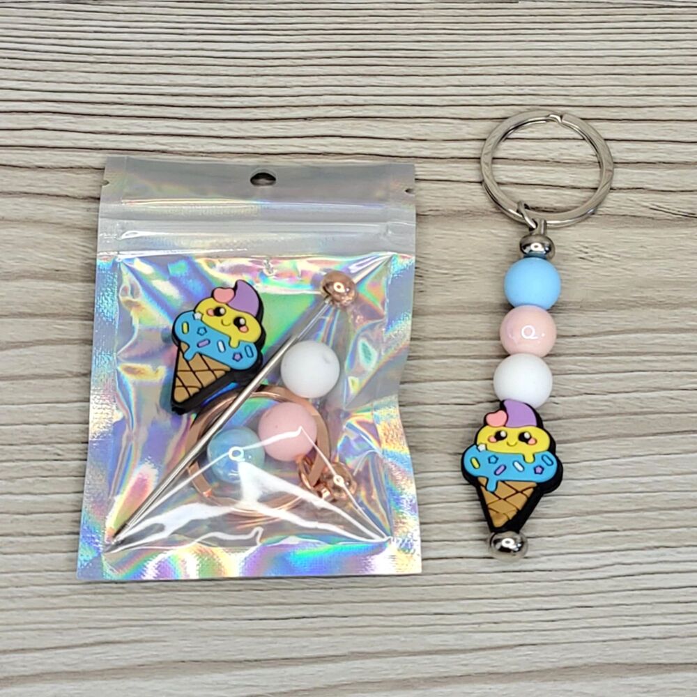 Ice Cream Beaded Keyring Craft Kit