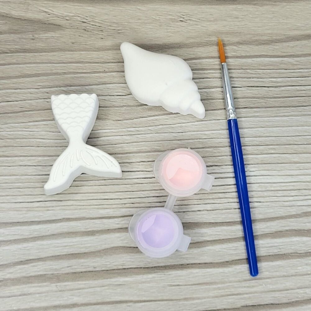 Paint Your Own Mermaid Tail/Shells – Plaster Painting Kit (Party Favor Siz