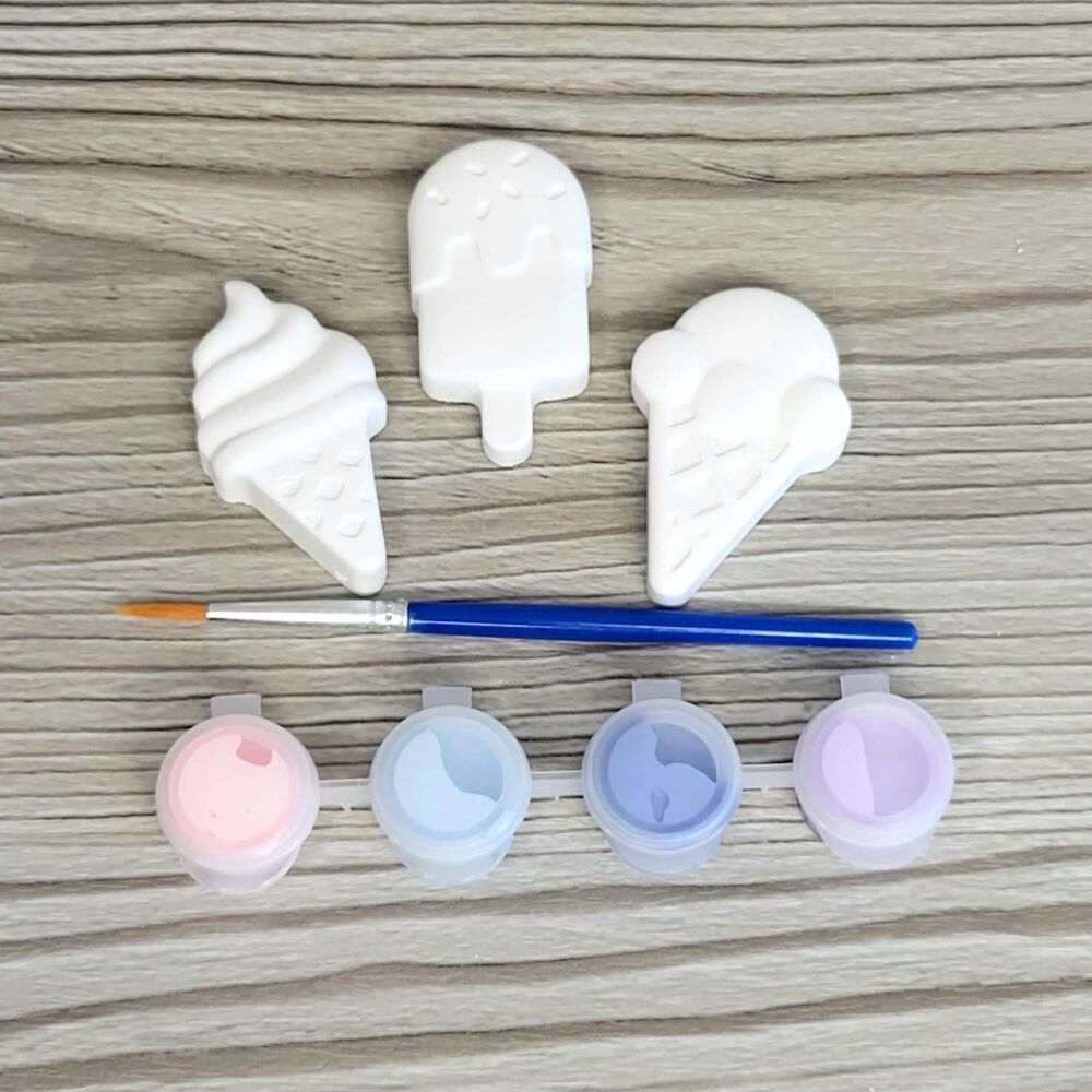 3pc Paint Your Own Ice Cream – Plaster Painting Kit (Party Favor Size)
