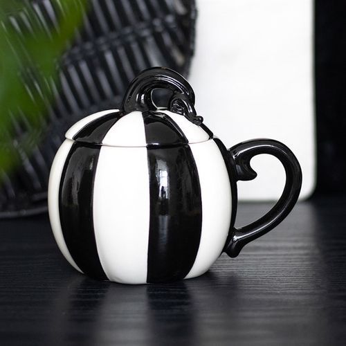 Striped Pumpkin Lidded Mug