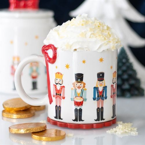 Nutcracker Print Mug with Bow