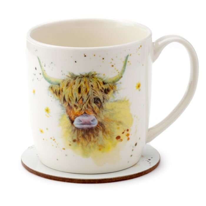 Highland Coo Mug & Coaster Set