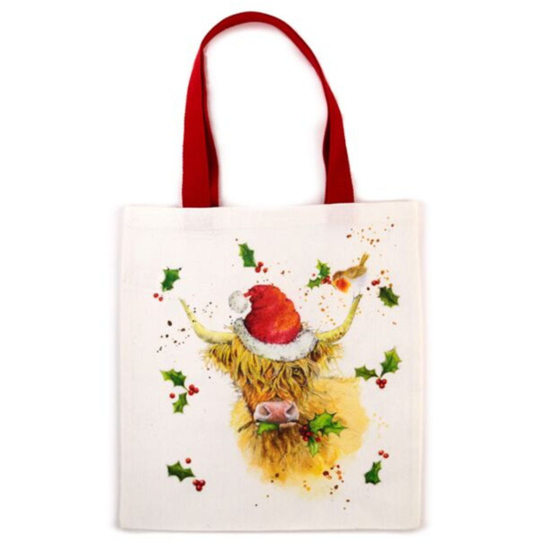 Christmas Highland Coo Tote Bag