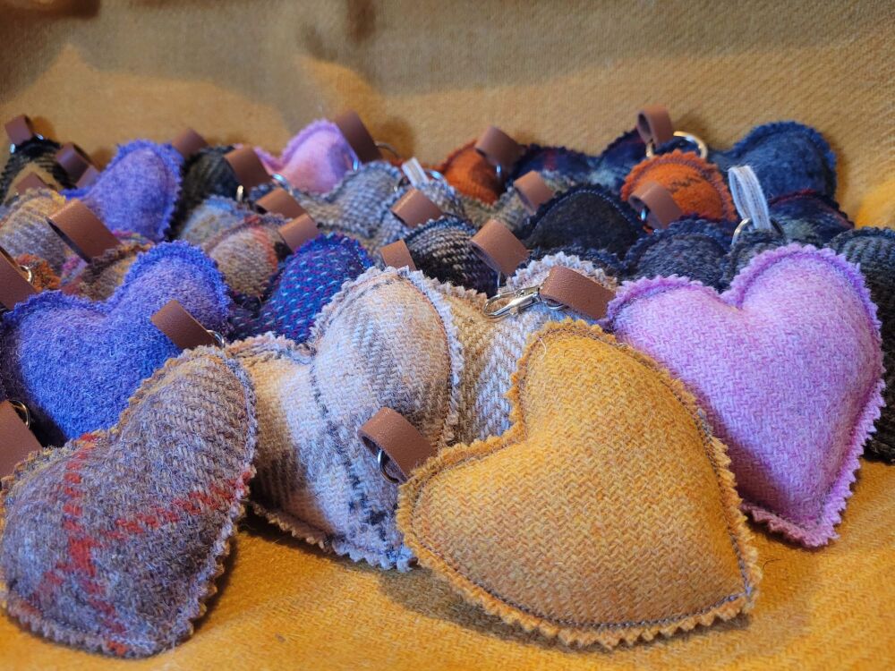 Harris Tweed Heart Shaped Keyrings