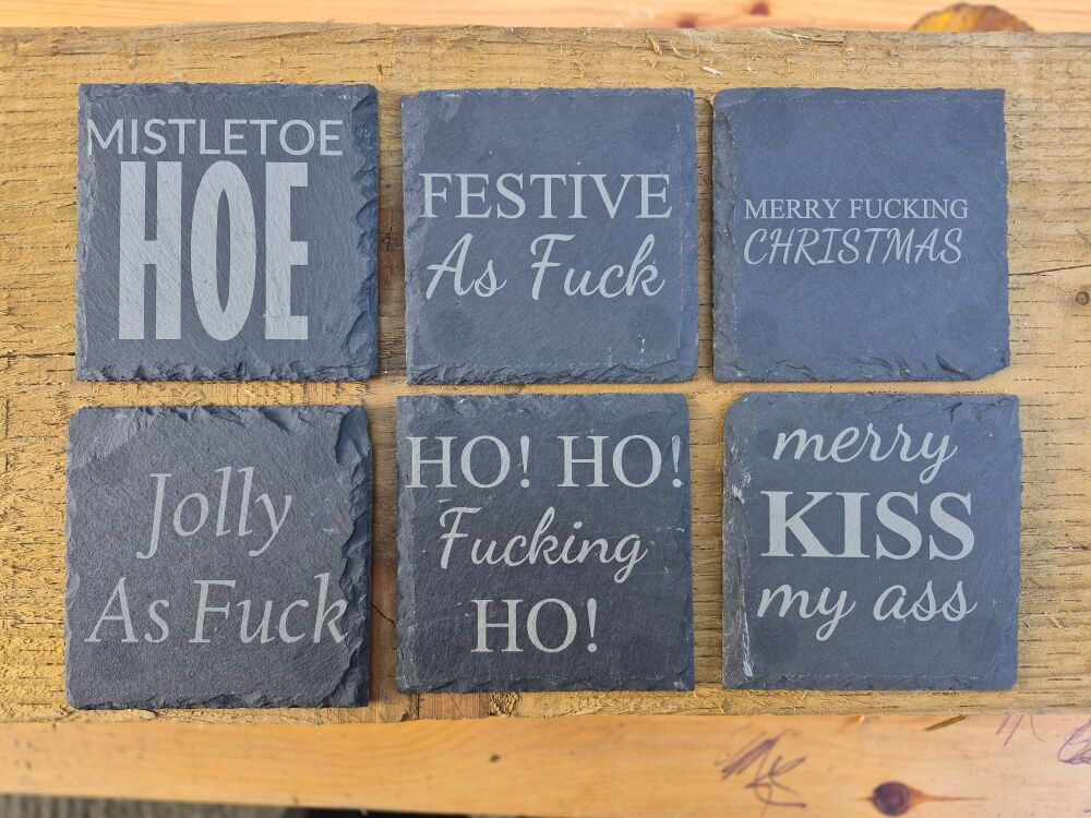 Adult Christmas Slate Coasters
