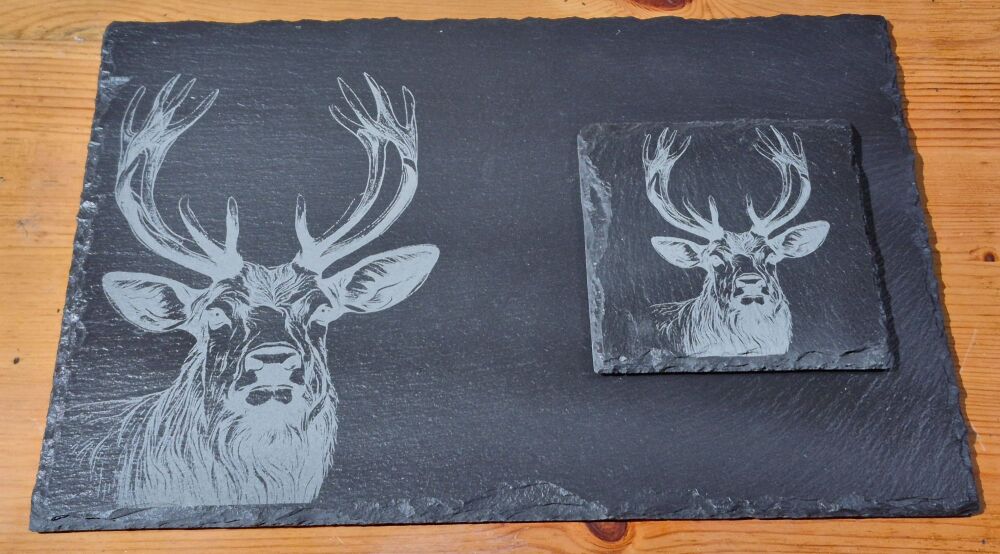 Stag Slate Placemat & Coaster Set