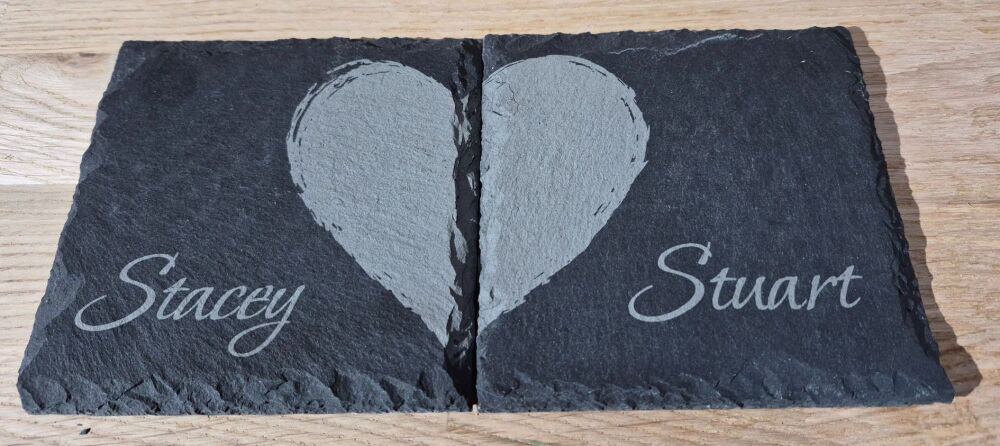 His & Hers Slate Coasters Personalised