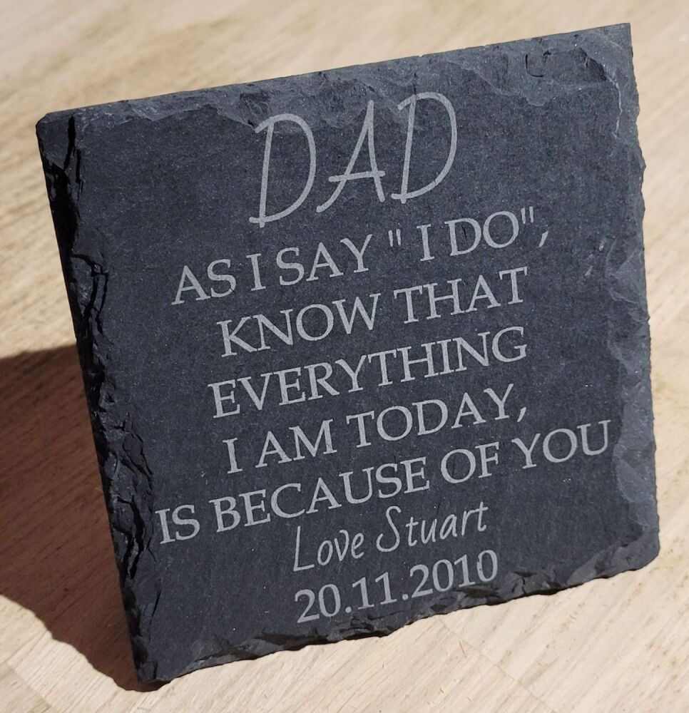 Dad As I Say I Do Slate Wedding Gift Coaster Father Of The Groom