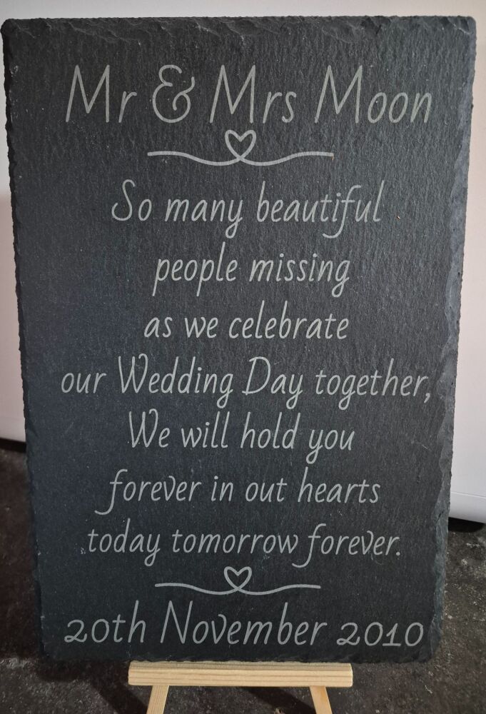 So Many Beautiful People Missing Wedding Day Slate Sign