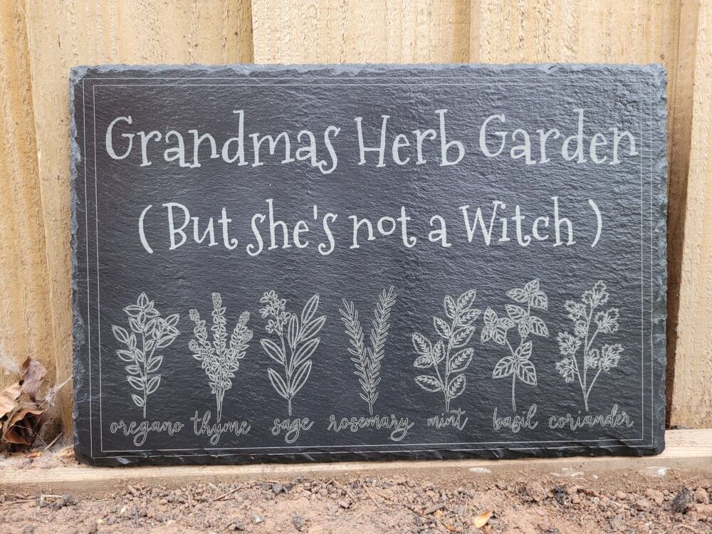 Grandmas Herb Garden Slate Sign