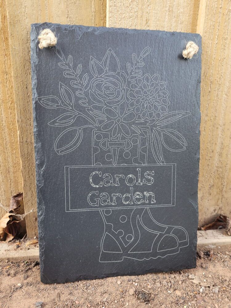 Personalised Hanging Garden Slate Sign
