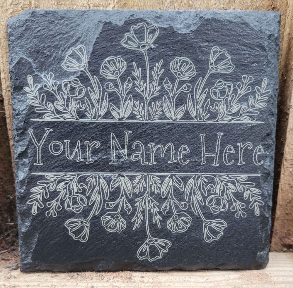Personalised Garden Slate Sign or Coaster