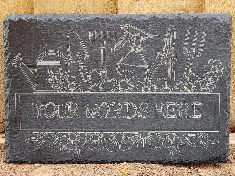 Large Personalised Slate Garden / Shed Sign