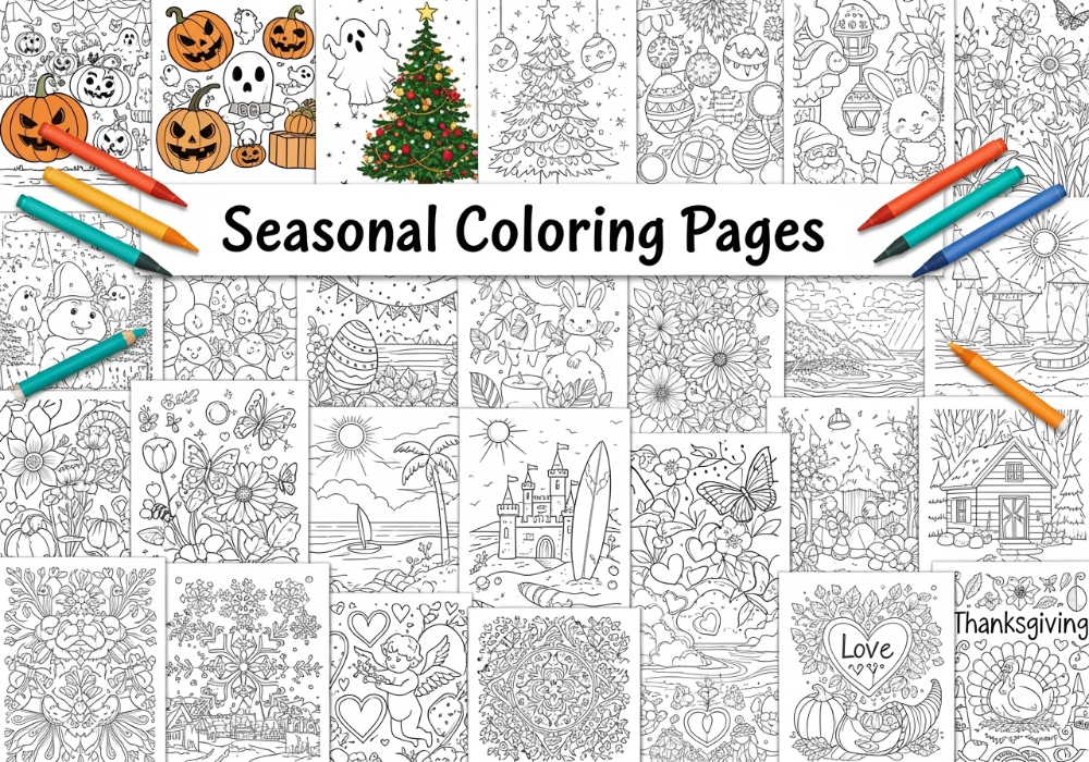 Seasonal Colouring Pages