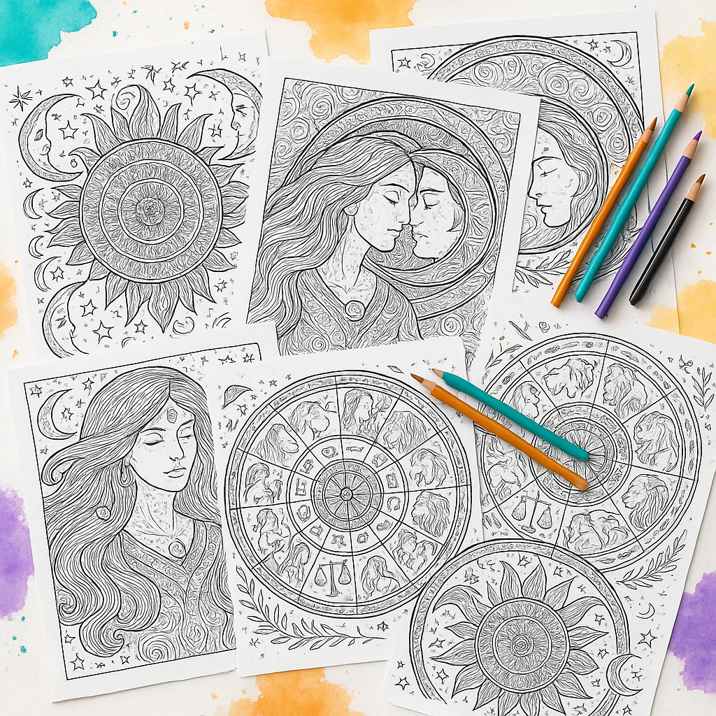 Celestial Themes Colouring Pages