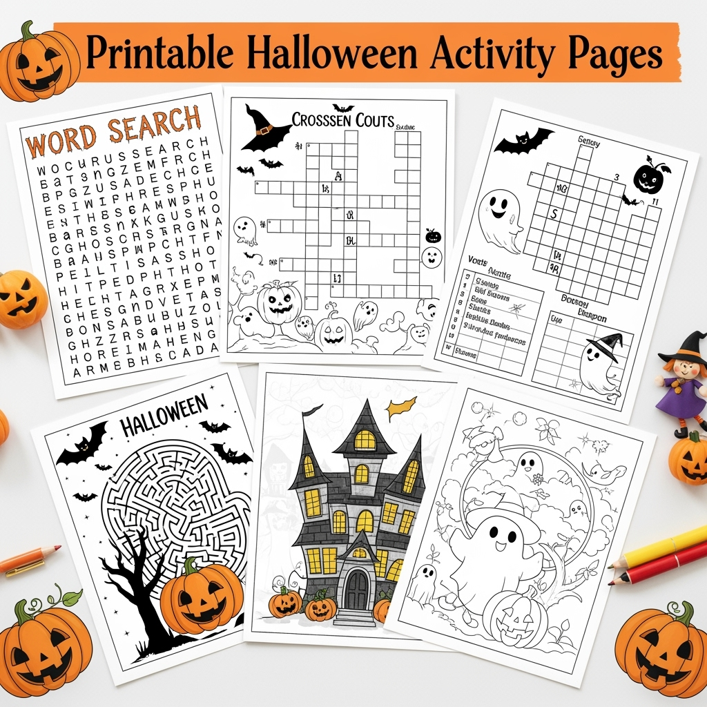 Printable Halloween Activity Pages
