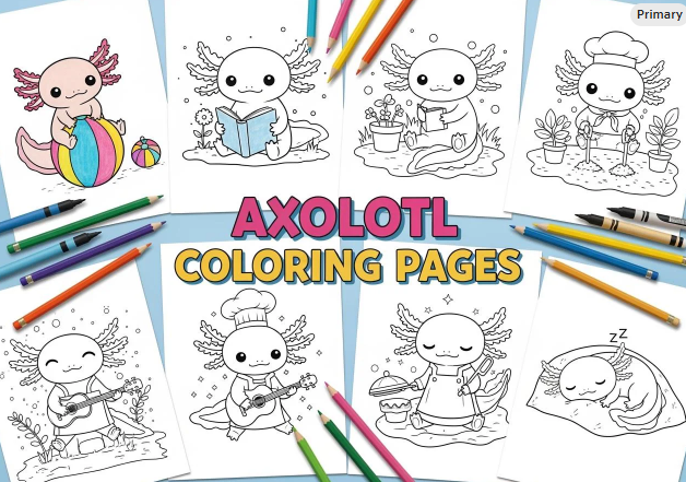 Axolotl Printable Colouring Pages 