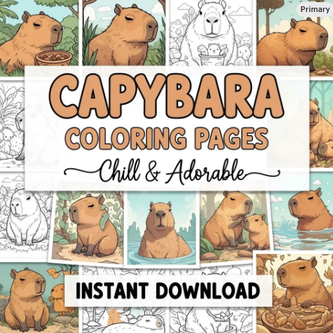 Capybara Colouring Pages