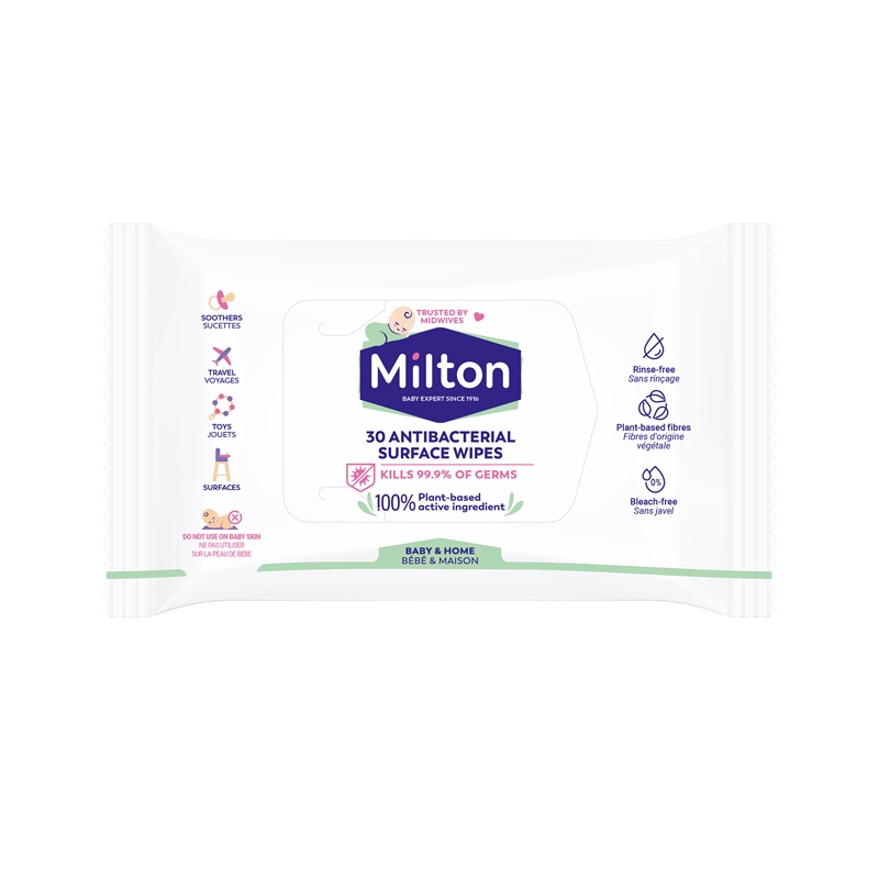Antibacterial Surface Wipes 30Pk - Milton