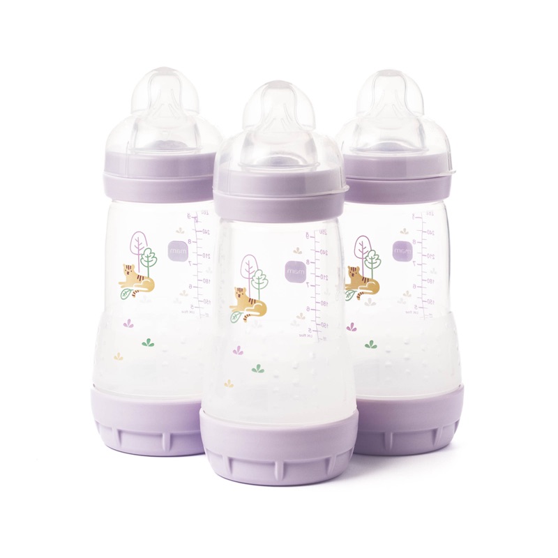 Anti-Colic Bottle Pink Easy Start 260ml for 0m+ 3Pk - MAM