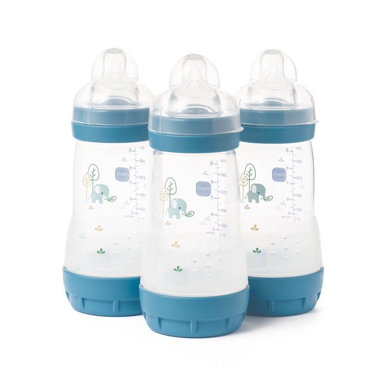 Anti-Colic Bottle Blue Easy Start 260ml for 0m+ 3Pk - MAM