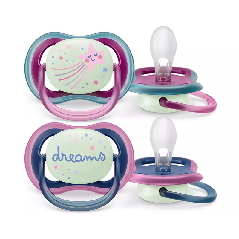 Soother Ultra Air Night (0-6 m 2Pk) Girl - Philips Avent