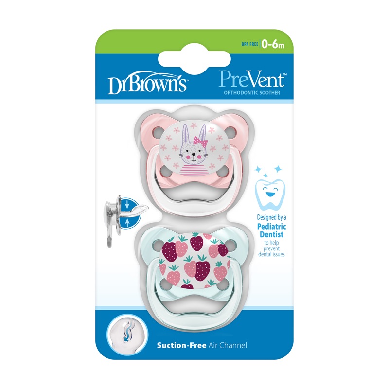 Soother PreVent Butterfly Pink 0-6 m (2Pk) - Dr. Brown’s