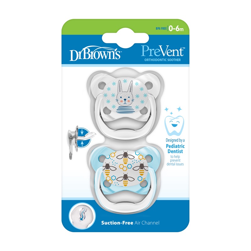 Soother PreVent Butterfly Blue 0-6 m (2Pk) - Dr. Brown’s