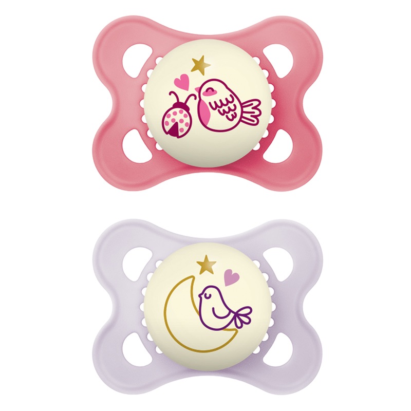 Soother Night (0-6 m 2Pk) Pink - MAM