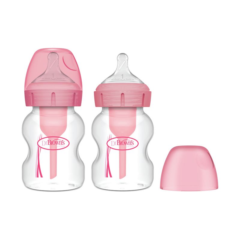 Baby Feeding Bottle Dr.&acirc;&macr;Brown&rsquo;s Options+ 150ml for 0m+ 2Pk Pink