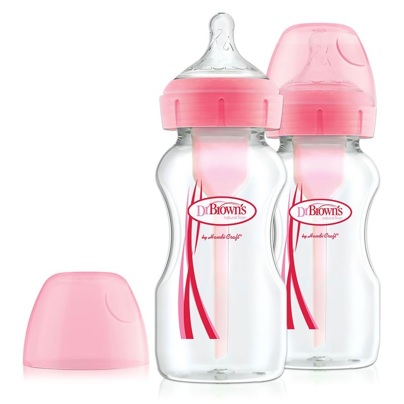 Baby Feeding Bottle Dr.&acirc;&macr;Brown&rsquo;s Options+ 270ml for 0m+ 2Pk Pink