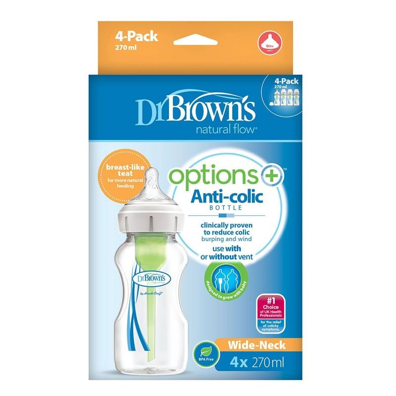 Baby Feeding Bottle Dr.&acirc;&macr;Brown&rsquo;s Options+ 270ml for 0m+ 4Pk